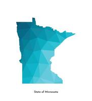 vettore isolato illustrazione icona con semplificato blu carta geografica silhouette di stato di Minnesota, Stati Uniti d'America. poligonale geometrico stile. bianca sfondo.