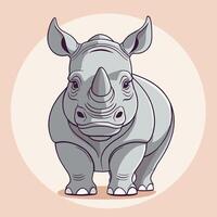 rinoceronte cartone animato illustrazione clip arte vettore design