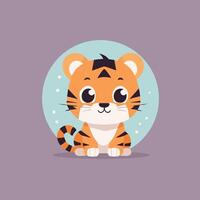 tigre cartone animato illustrazione clip arte vettore design