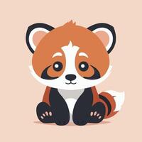 rosso panda cartone animato illustrazione clip arte vettore design