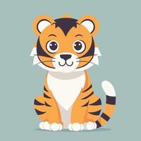 tigre cartone animato illustrazione clip arte vettore design