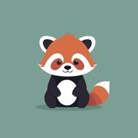 rosso panda cartone animato illustrazione clip arte vettore design