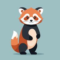 rosso panda cartone animato illustrazione clip arte vettore design
