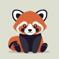 rosso panda cartone animato illustrazione clip arte vettore design