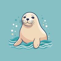 cartone animato foca carino vettore illustrazione