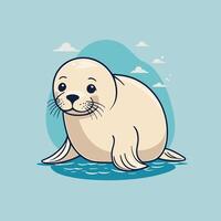 cartone animato foca carino vettore illustrazione