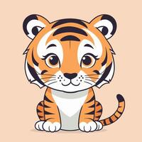 tigre cartone animato illustrazione clip arte vettore design