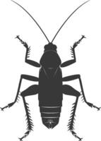 ai generato silhouette cricket insetto animale nero colore solo vettore