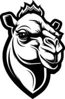 cammello - nero e bianca isolato icona - vettore illustrazione