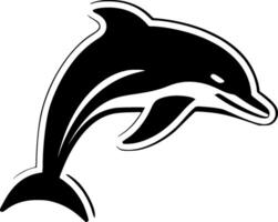 delfino, nero e bianca vettore illustrazione