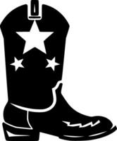 cowboy stivale - nero e bianca isolato icona - vettore illustrazione