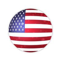 Stati Uniti d'America bandiera il giro vettore isolato illustrazione. creativo brillante americano nazionale simbolo. unito stati patriottico design elemento con stelle e strisce