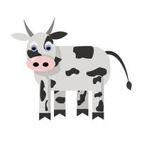 carino semplice mucca nel cartone animato stile. vettore illustrazione isolato su bianca sfondo.