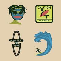 collezione di Vintage ▾ fare surf logo illustrazioni vettore