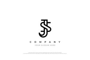 iniziale lettera js logo design vettore