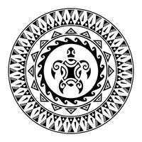 il giro tatuaggio ornamento con tartaruga maori stile. africano, aztechi o Maya etnico stile. vettore