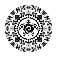 il giro tatuaggio ornamento con tartaruga maori stile. africano, aztechi o Maya etnico stile. vettore