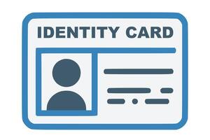 identificazione carta con profilo icona. nazionale id carta documento con foto. approvare identità verifica carta, verifica distintivo utente o profilo carta, personale identità verificare. vettore
