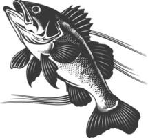 ai generato silhouette merluzzo pesce animale nero colore solo vettore