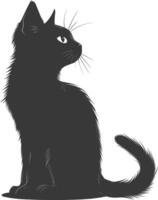 ai generato silhouette gattino carino animale nero colore solo pieno corpo vettore