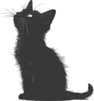 ai generato silhouette gattino carino animale nero colore solo pieno corpo vettore