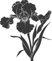 ai generato silhouette iris fiore nero colore solo vettore
