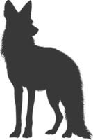 ai generato silhouette coyote animale nero colore solo pieno corpo vettore