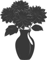 ai generato silhouette dalia fiore nel il vaso nero colore solo vettore
