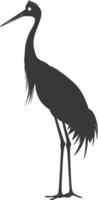 ai generato silhouette gru uccello animale nero colore solo pieno corpo vettore