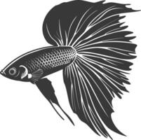 ai generato silhouette guppy pesce animale nero colore solo pieno corpo vettore