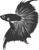 ai generato silhouette guppy pesce animale nero colore solo pieno corpo vettore