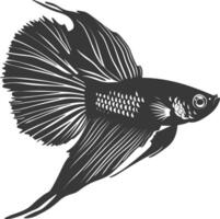 ai generato silhouette guppy pesce animale nero colore solo pieno corpo vettore