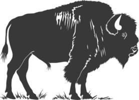 ai generato silhouette bisonte animale nero colore solo pieno corpo vettore