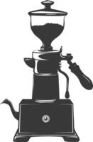 ai generato silhouette caffè macinino nero colore solo vettore