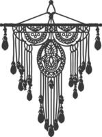 ai generato silhouette scandinavo unico macramé nero colore solo vettore