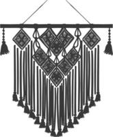 ai generato silhouette scandinavo unico macramé nero colore solo vettore