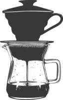 ai generato silhouette Vietnam gocciolare caffè pronto per bevanda nero colore solo vettore