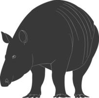 ai generato silhouette tapiro animale nero colore solo vettore