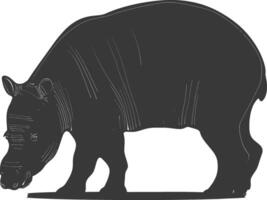 ai generato silhouette tapiro animale nero colore solo vettore