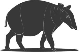 ai generato silhouette tapiro animale nero colore solo vettore