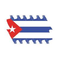 bandiera cuba con pennello dipinto ad acquerello vettore