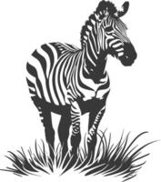 ai generato silhouette zebra animale nero colore solo vettore