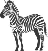 ai generato silhouette zebra animale nero colore solo vettore