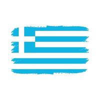 bandiera della grecia con pennello dipinto ad acquerello vettore