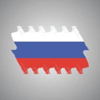 bandiera della russia con pennello dipinto ad acquerello vettore