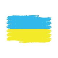 bandiera ucraina con pennello dipinto ad acquerello vettore