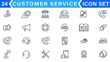 impostato di supporto icone, aiuto, comunicazione, Informazioni, cliente servizio vettore