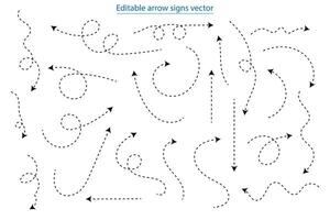 mano disegnato tratteggiata frecce e indicazioni segni nel piatto stile. vettore