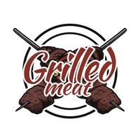 grigliato carne logo design modello vettore