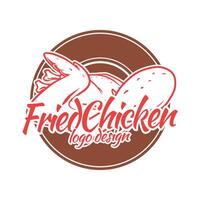 fritte pollo logo design modello vettore